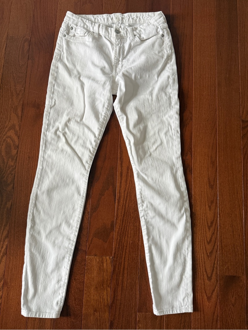 7 For All Mankind White Skinny Jeans